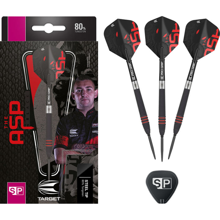 Target - The Asp Black Swiss Steel Tip Darts - 80% Tungsten