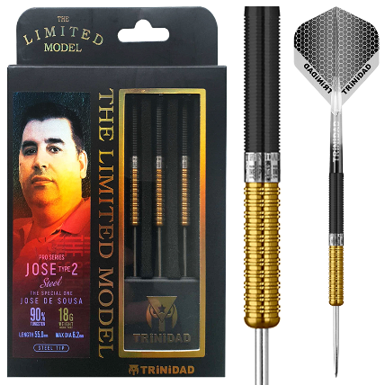 Jose de Sousa Type 2 Premium Gold Limited Edition Steel Tip Darts - 90% Tungsten