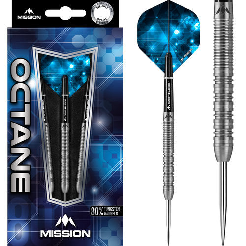 Octane M5 Twin Grip Steel Tip Darts - 80% Tungsten