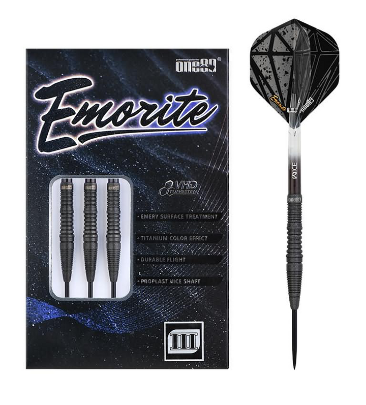 Emorite 03 Black Steel Tip Darts - 90% Tungsten