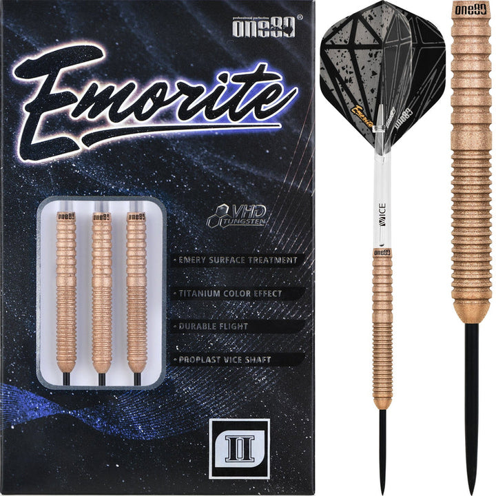 Emorite 02 Rose Gold Steel Tip Darts - 90% Tungsten