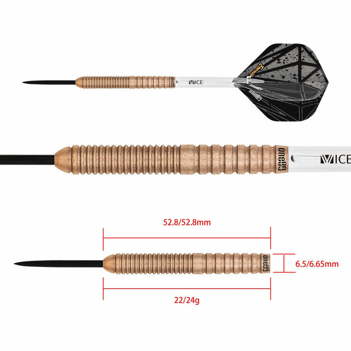 Emorite 02 Rose Gold Steel Tip Darts - 90% Tungsten