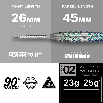 Rove 02 Steel Tip Darts - 90% Tungsten