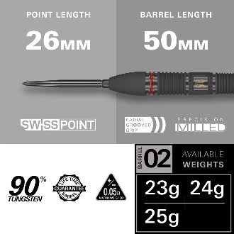 Scope 02 Steel Tip Darts - 90% Tungsten