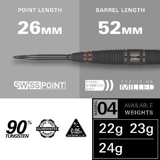 Scope 04 Steel Tip Darts - 90% Tungsten